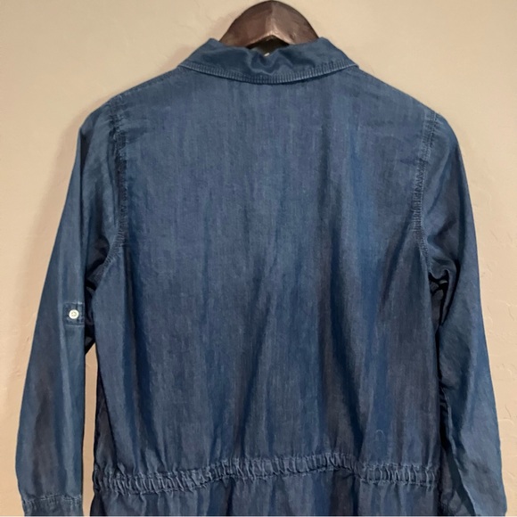 Gloria Vanderbilt Denim Dresse Indigo Chambray Shirt Blouse Dress Womens Sz S - Picture 10 of 11
